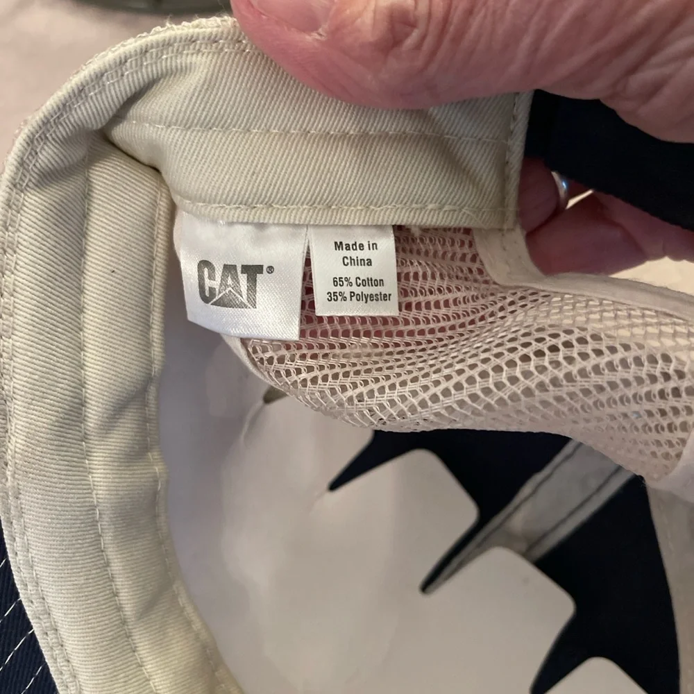 CAT Caterpillar logo mesh back adjustable hook & loop trucker dad hat cap. NWOT​